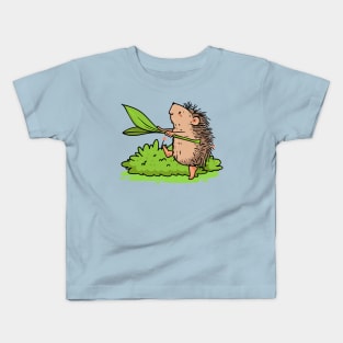 Porcupine Green Leaf Kids T-Shirt